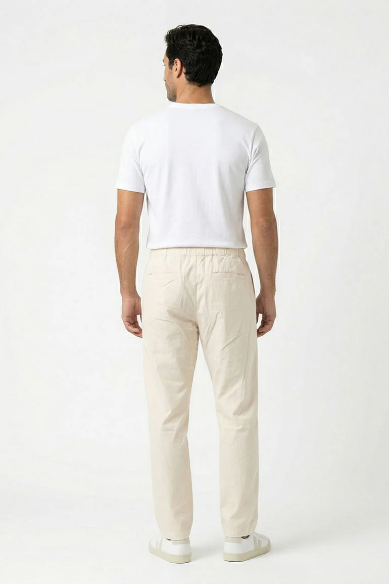 ELASTICATED REGULAR FIT PANTS FOR MEN - Image 2