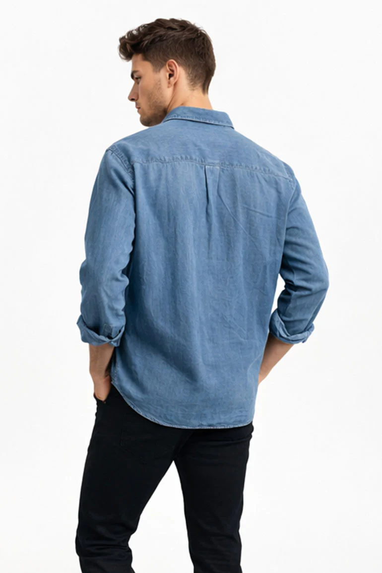 DENIM BUTTON DOWN SHIRT FOR MEN - Image 2
