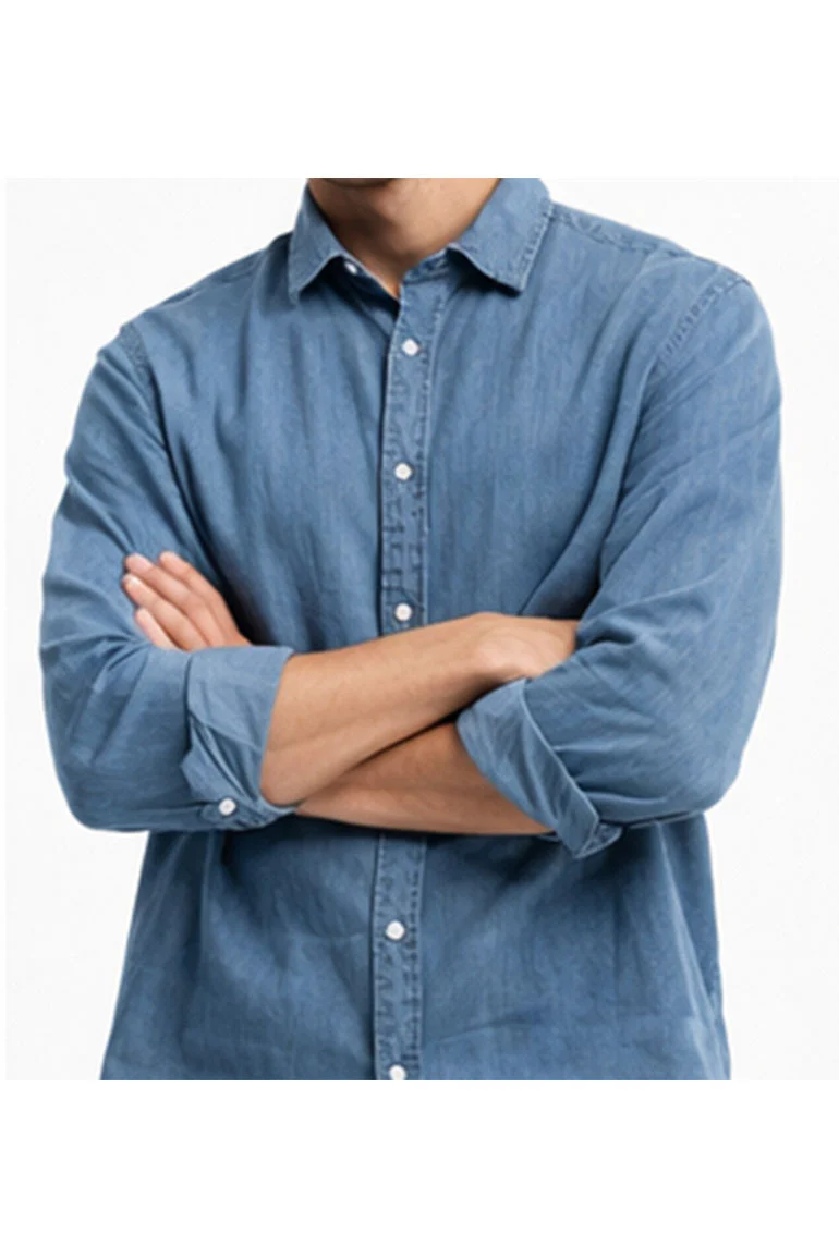 DENIM BUTTON DOWN SHIRT FOR MEN - Image 3