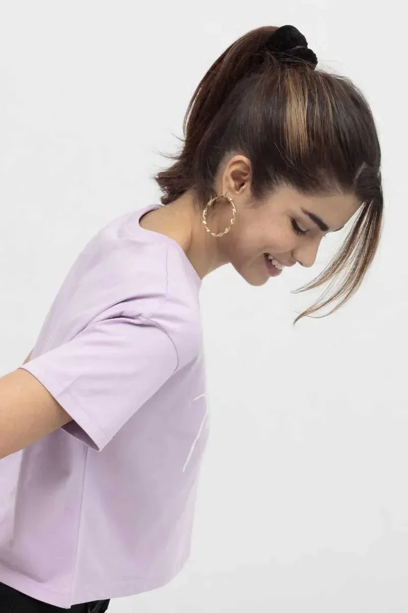 PRINTED T-SHIRT FOR WOMEN - PURPLE - Image 2