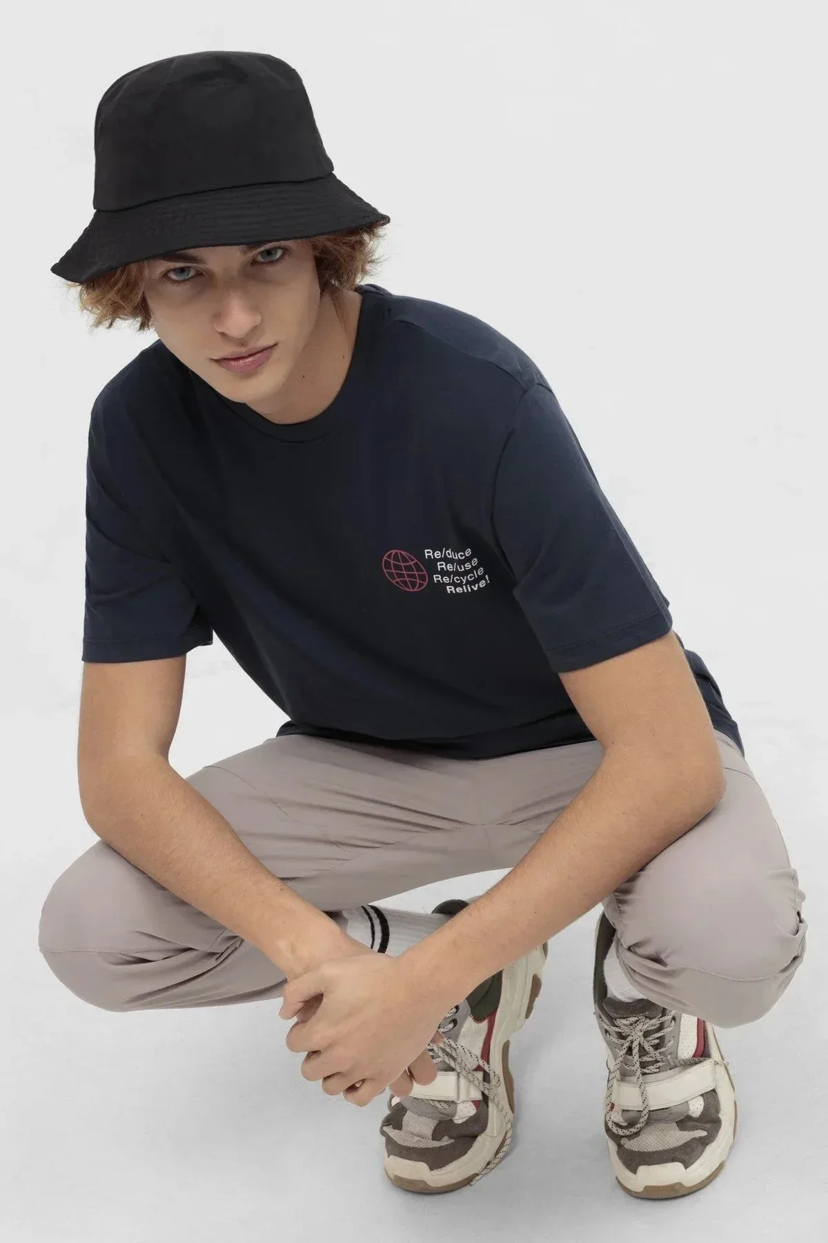 PRINTED T-SHIRT FOR MEN - NAVY
