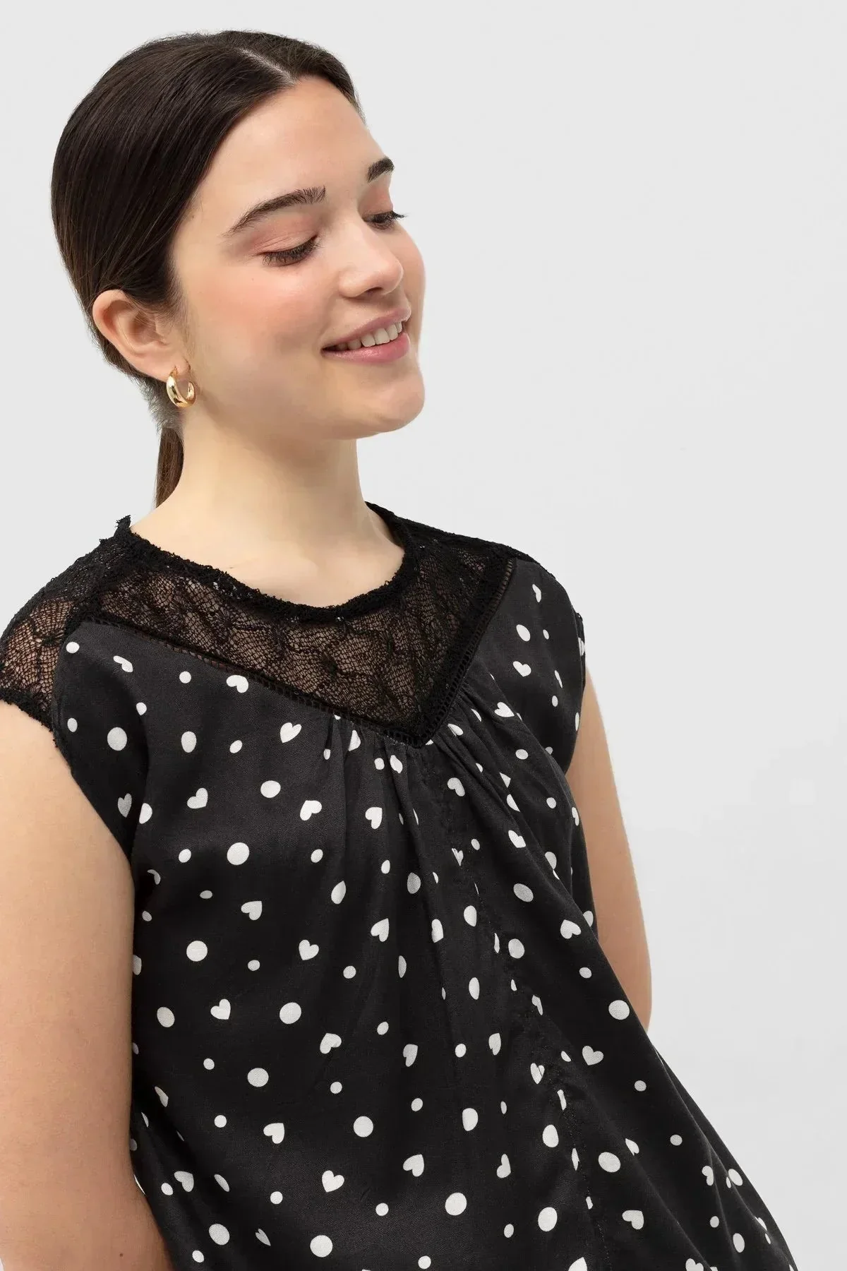PRINTED SHIRT FOR WOMEN - BLACK