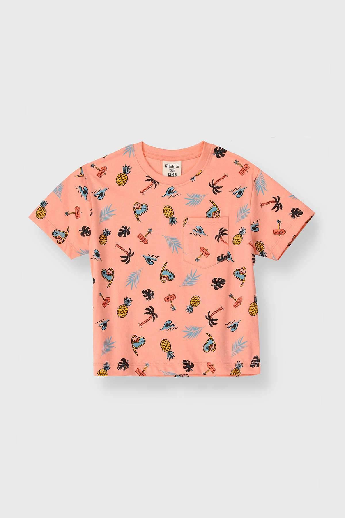 ALL OVER T-SHIRT FOR BABY BOYS - GERANIUM