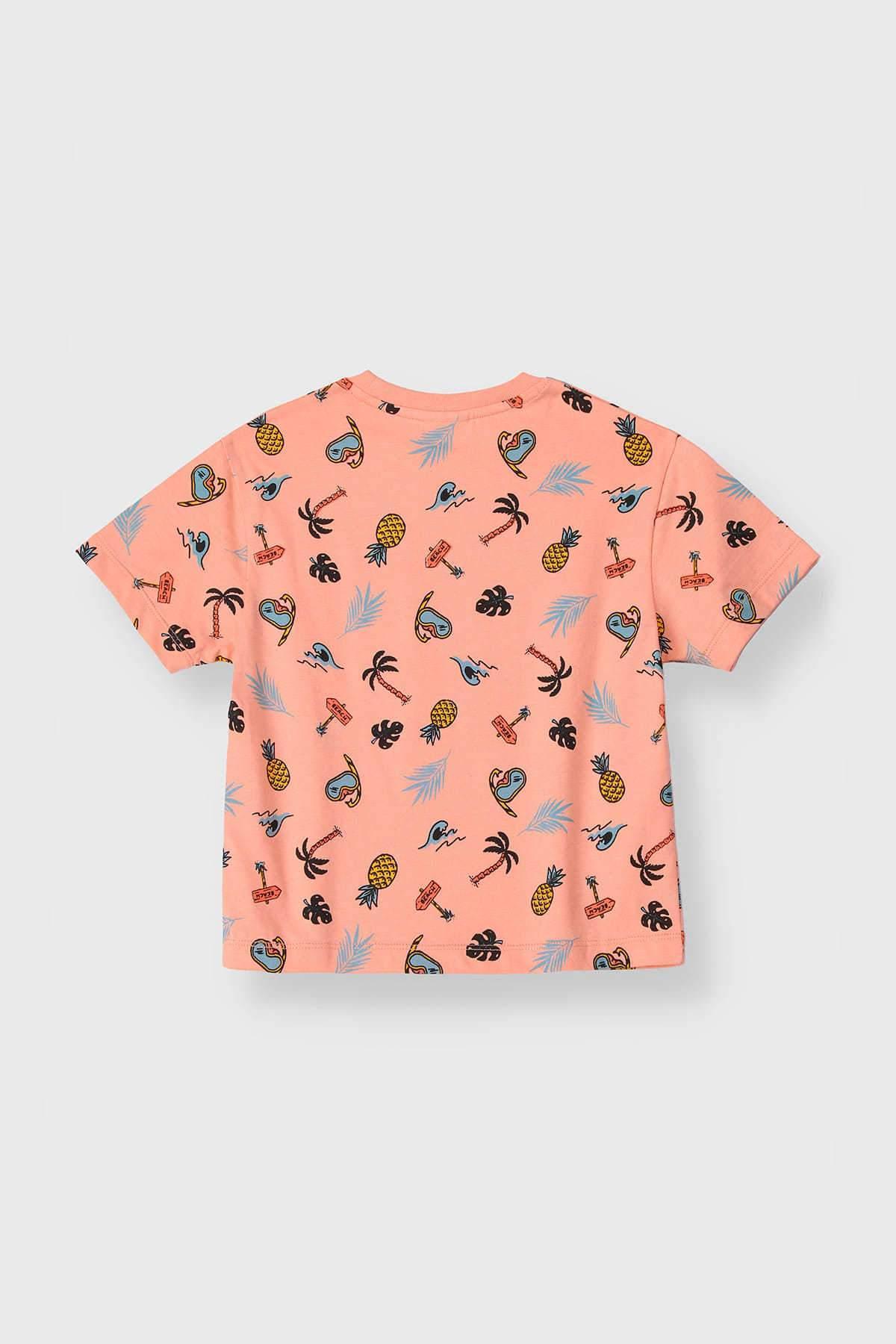 ALL OVER T-SHIRT FOR BABY BOYS - GERANIUM - Image 2
