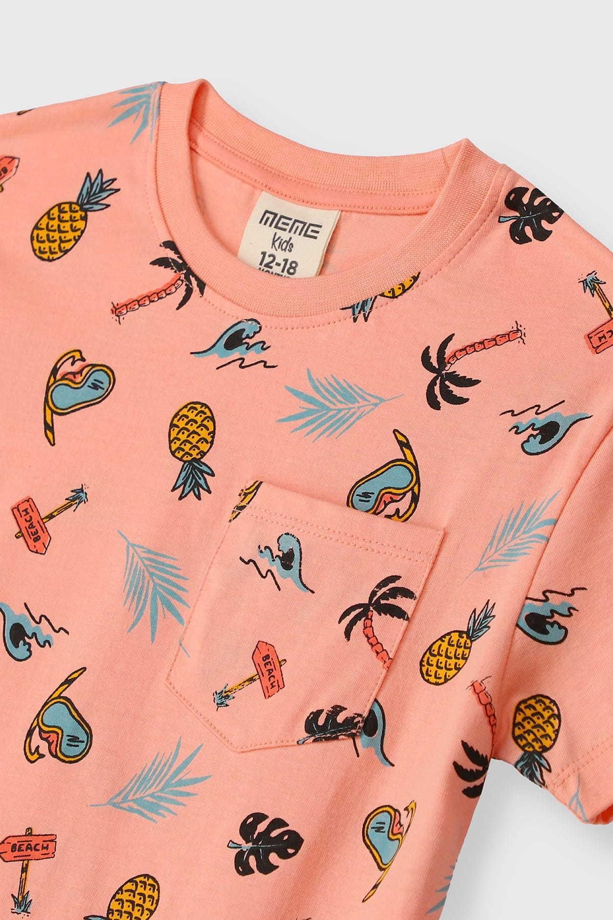 ALL OVER T-SHIRT FOR BABY BOYS - GERANIUM - Image 3