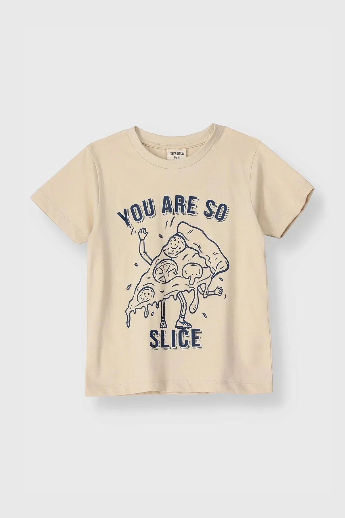 PIZZA T-SHIRT FOR BABY BOYS - BEIGE