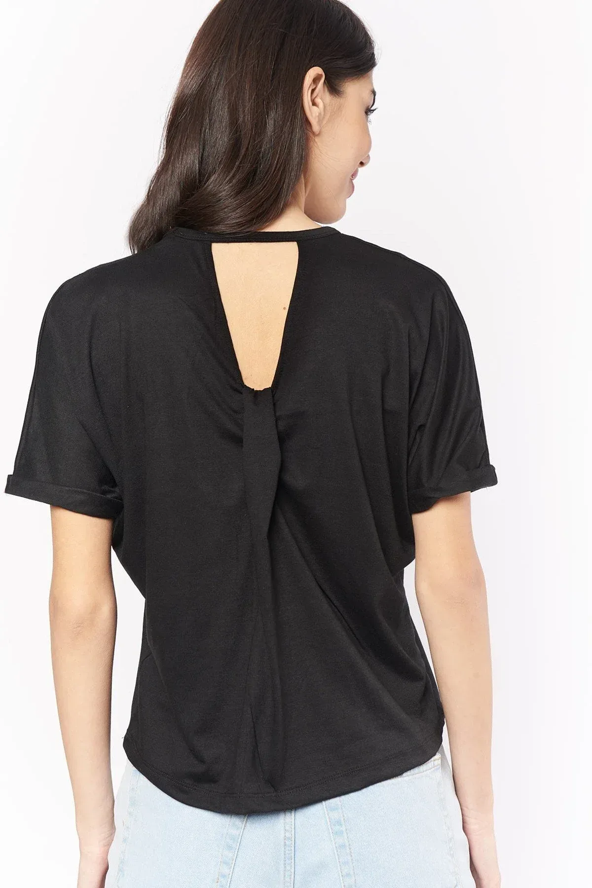 PRINTED T-SHIRT FOR WOMEN - BLACK - Image 2