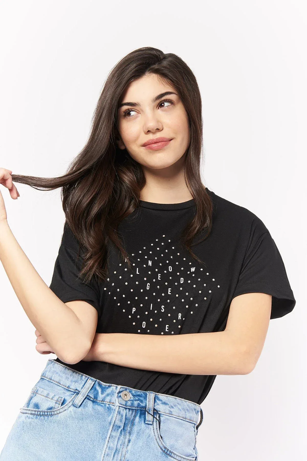 PRINTED T-SHIRT FOR WOMEN - BLACK