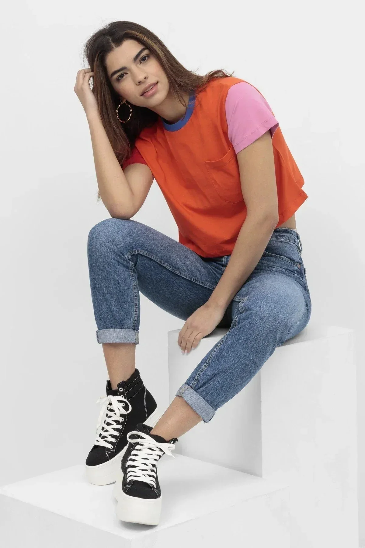 CROPPED T-SHIRT FOR WOMEN - MULTICOLOR - Image 2