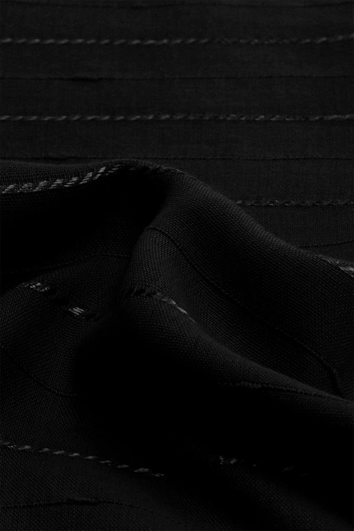 STRIPED SCARF FOR WOMEN - BLACK - Image 2