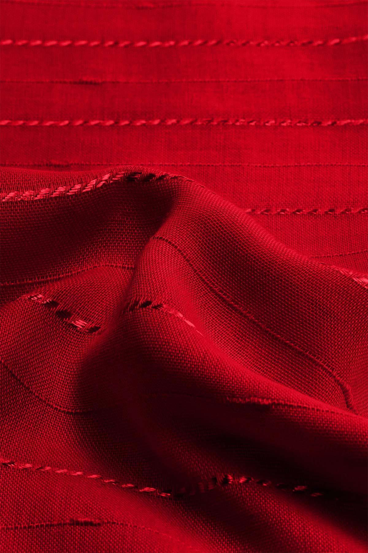 STRIPED SCARF FOR WOMEN - MAROON - Image 2