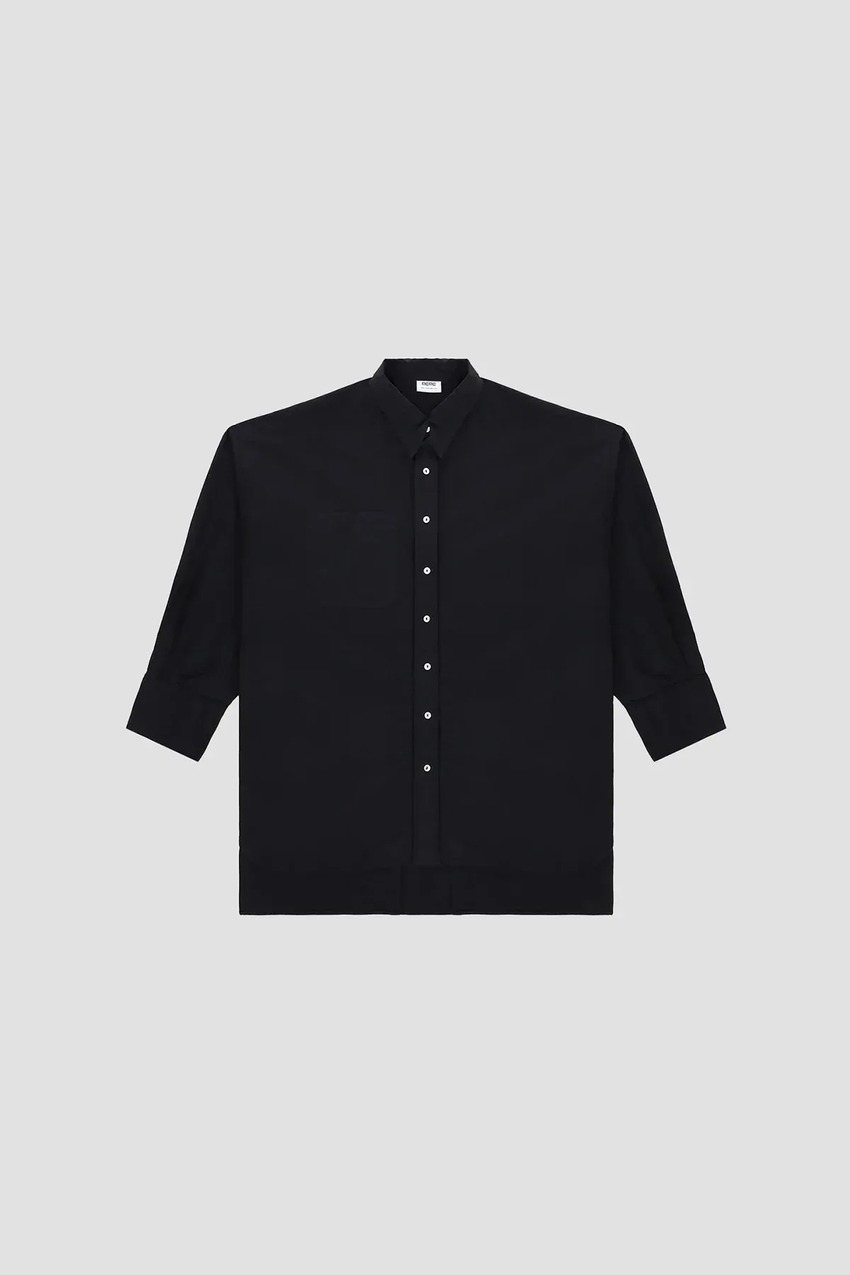 OVERSIZED SOLID SHIRT FOR WOMEN - BLACK
