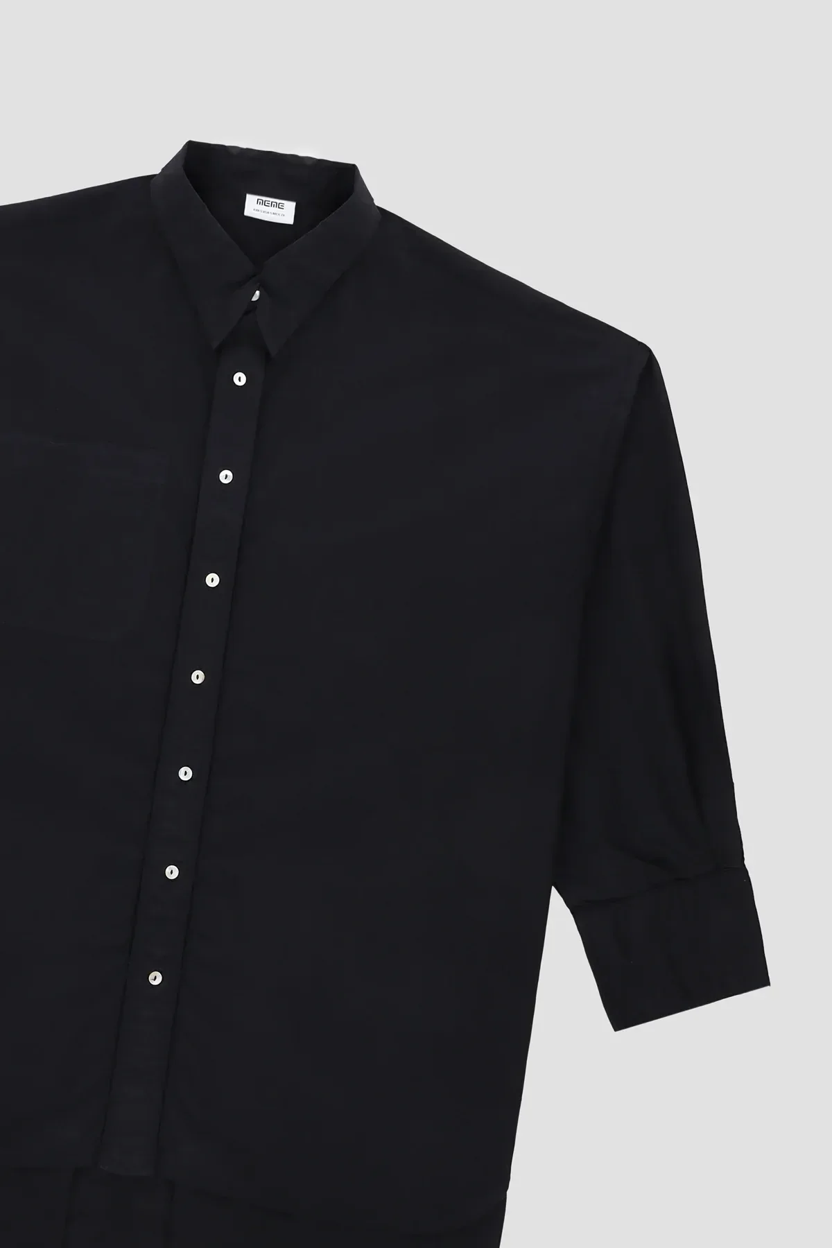 OVERSIZED SOLID SHIRT FOR WOMEN - BLACK - Image 2