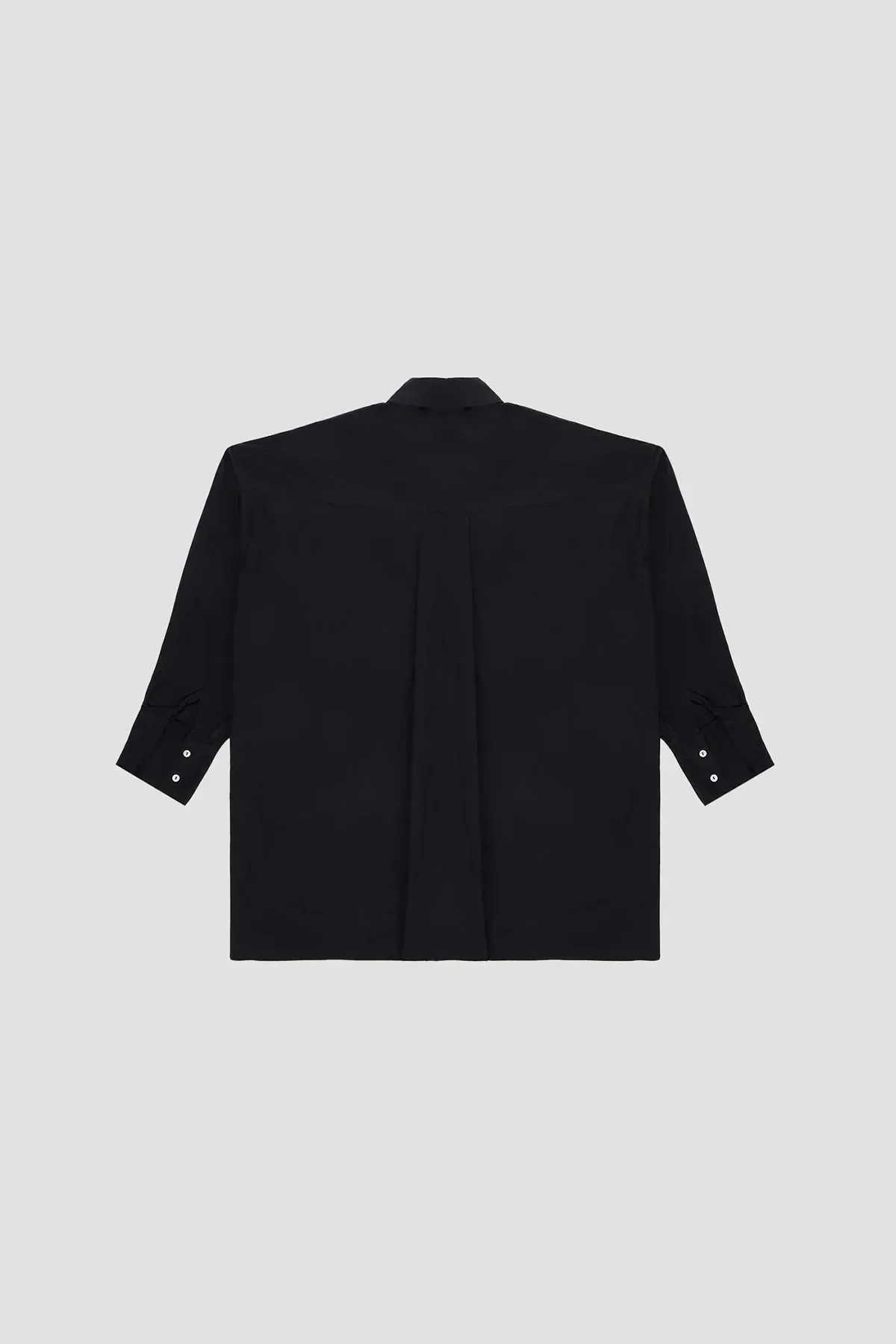 OVERSIZED SOLID SHIRT FOR WOMEN - BLACK - Image 3