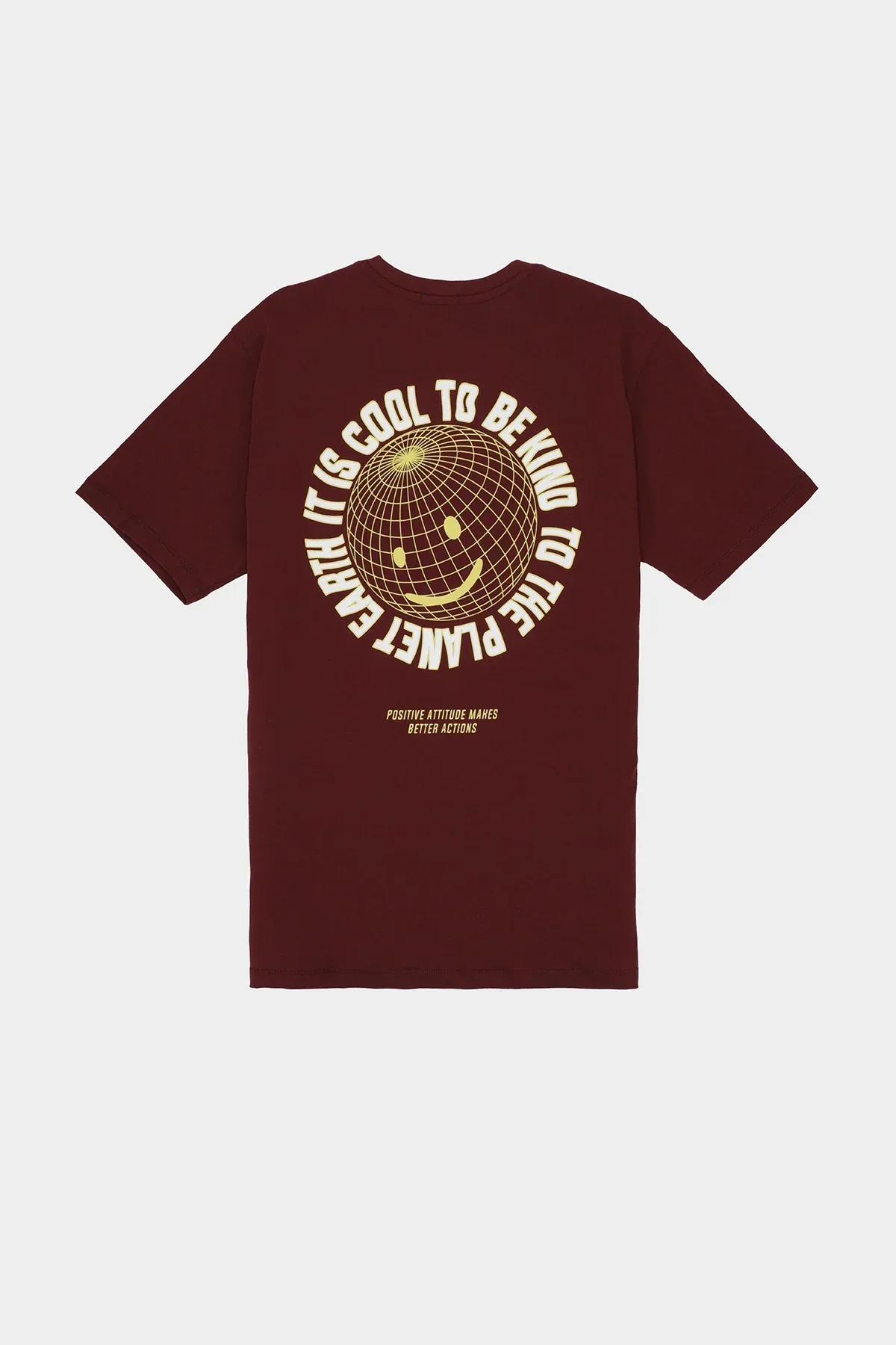 PRINTED T-SHIRT FOR MEN - BURGUNDY - Image 2