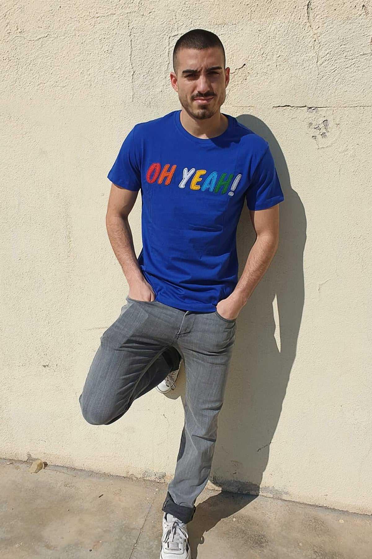PRINTED T-SHIRT FOR MEN - BLUE - Image 3
