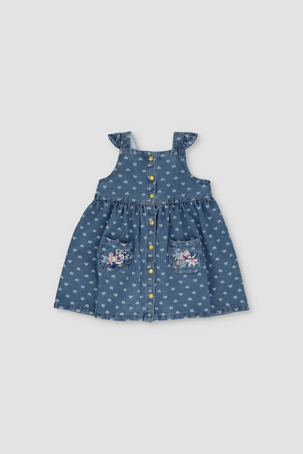 PRINTED DRESS FOR BABY GIRLS - MID BLUE