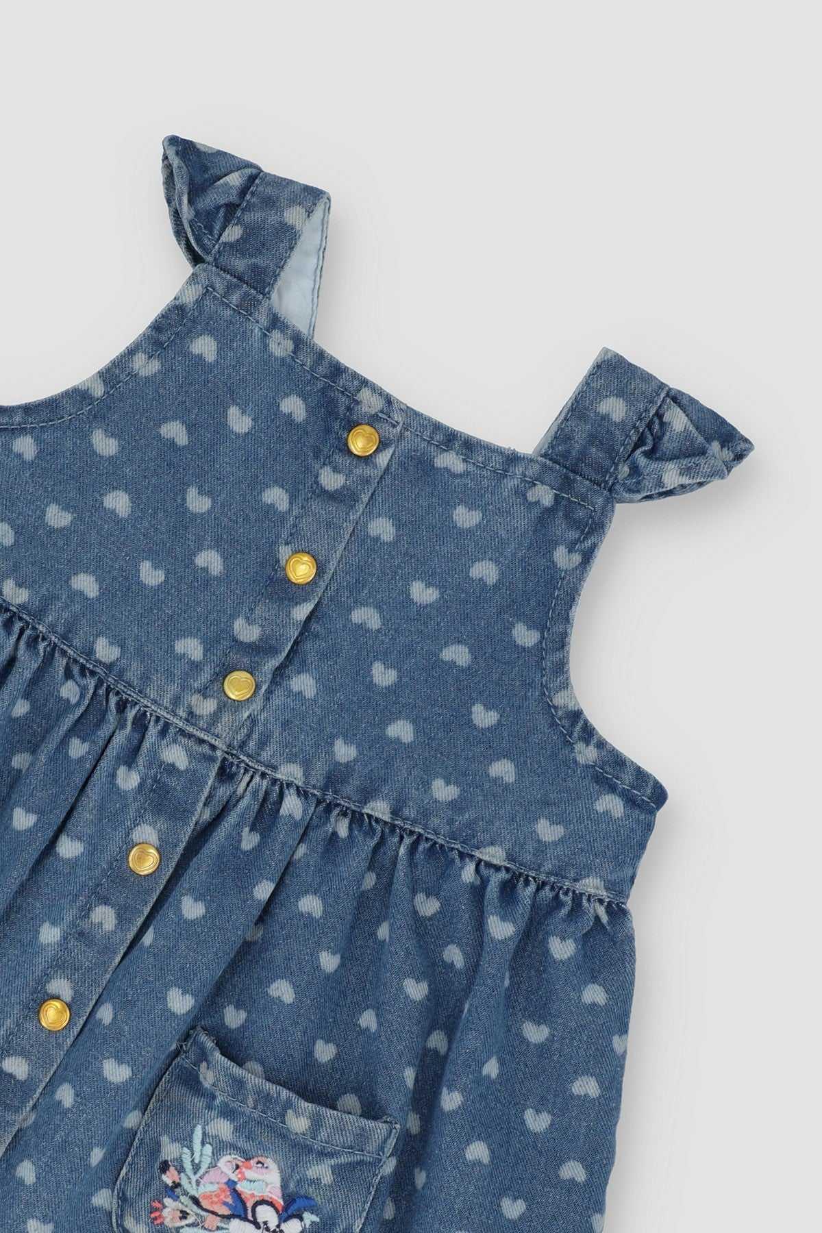 PRINTED DRESS FOR BABY GIRLS - MID BLUE - Image 2