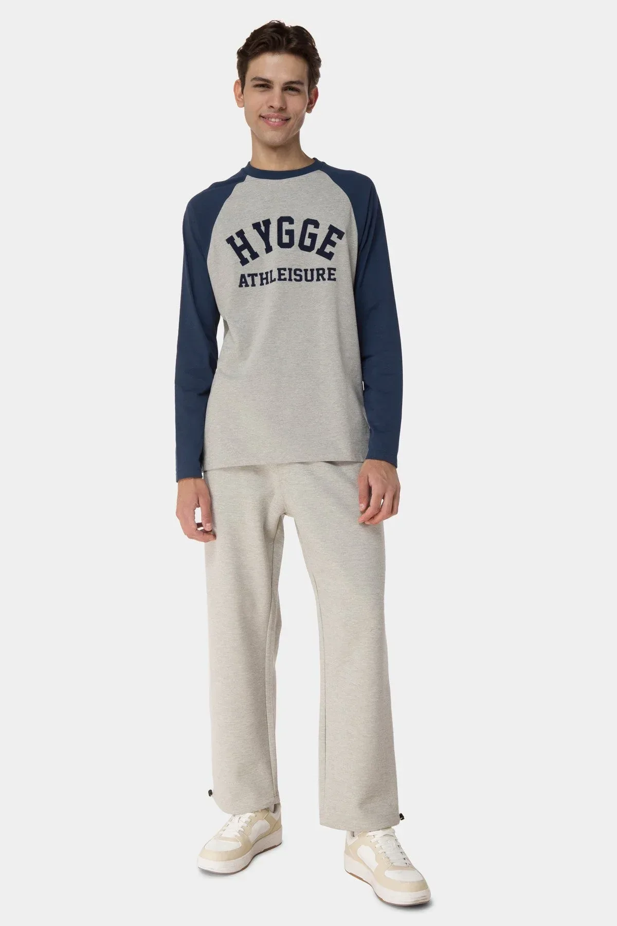 WIDE LEG TROUSER FOR MEN - HEATHER GREY