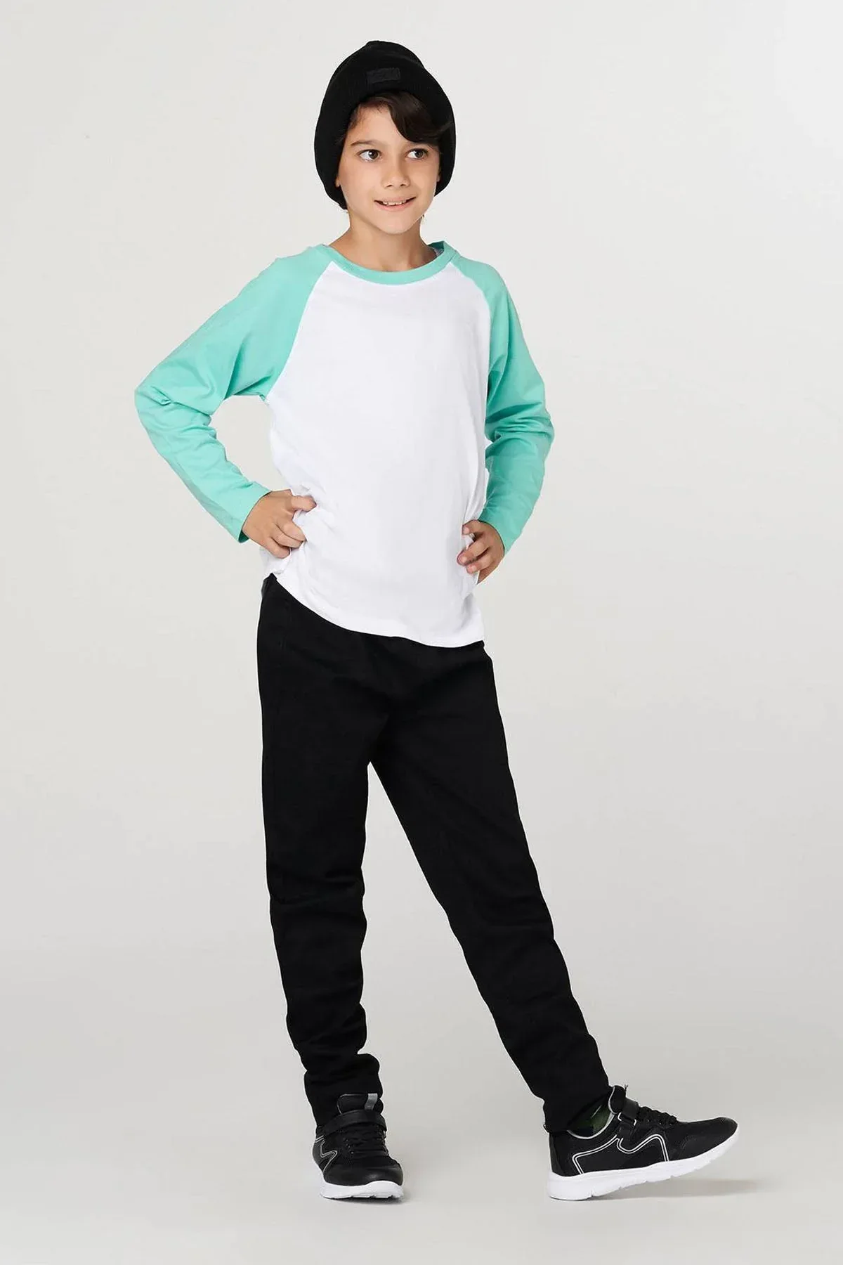 SOLID RAGLAN SLEEVE T-SHIRT FOR BOYS - Image 3