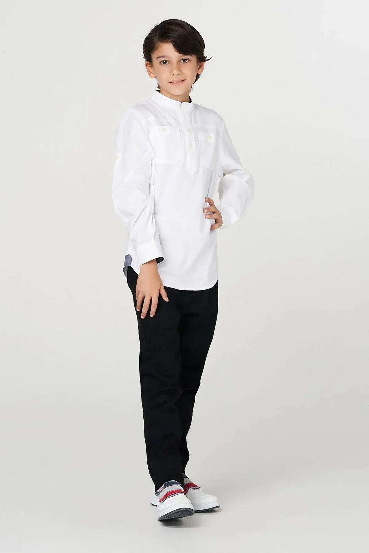 SOLID BUTTON DOWN SHIRT FOR BOYS - Image 2
