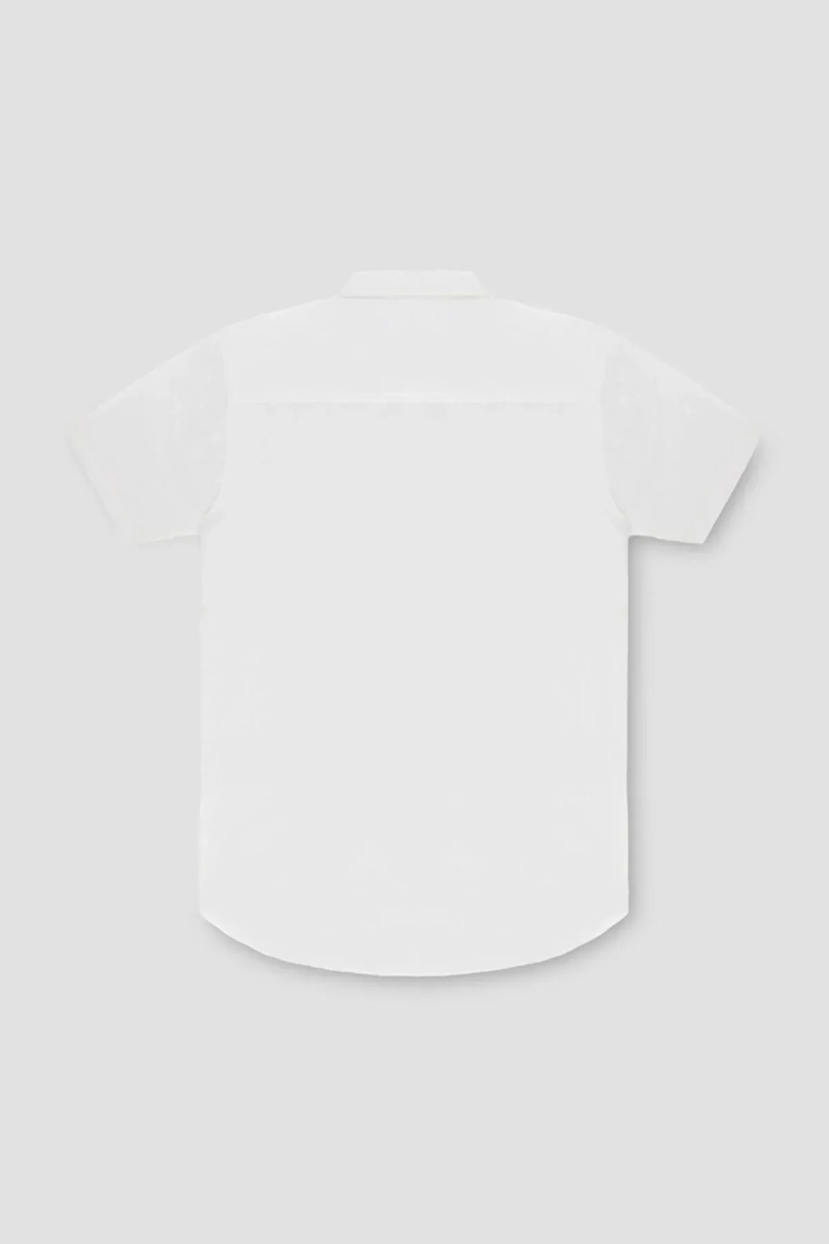 SOLID BUTTON DOWN SHIRT FOR BOYS - WHITE - Image 3