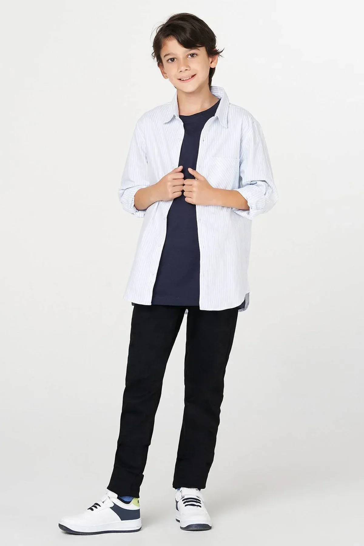 STRIPED BUTTON DOWN SHIRT FOR BOYS - Image 4