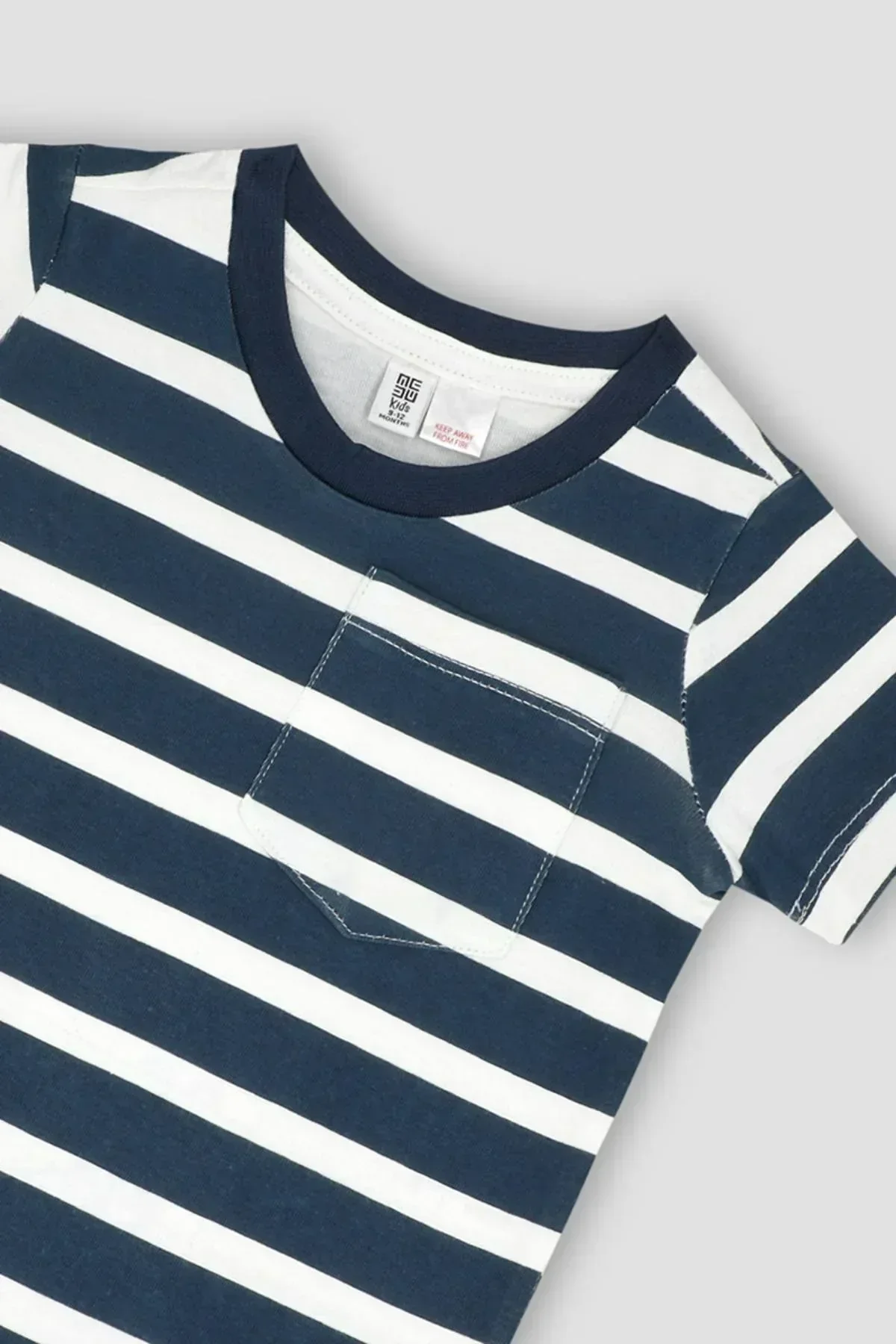 STRIPE T-SHIRT FOR BABY BOYS - NAVY - Image 3