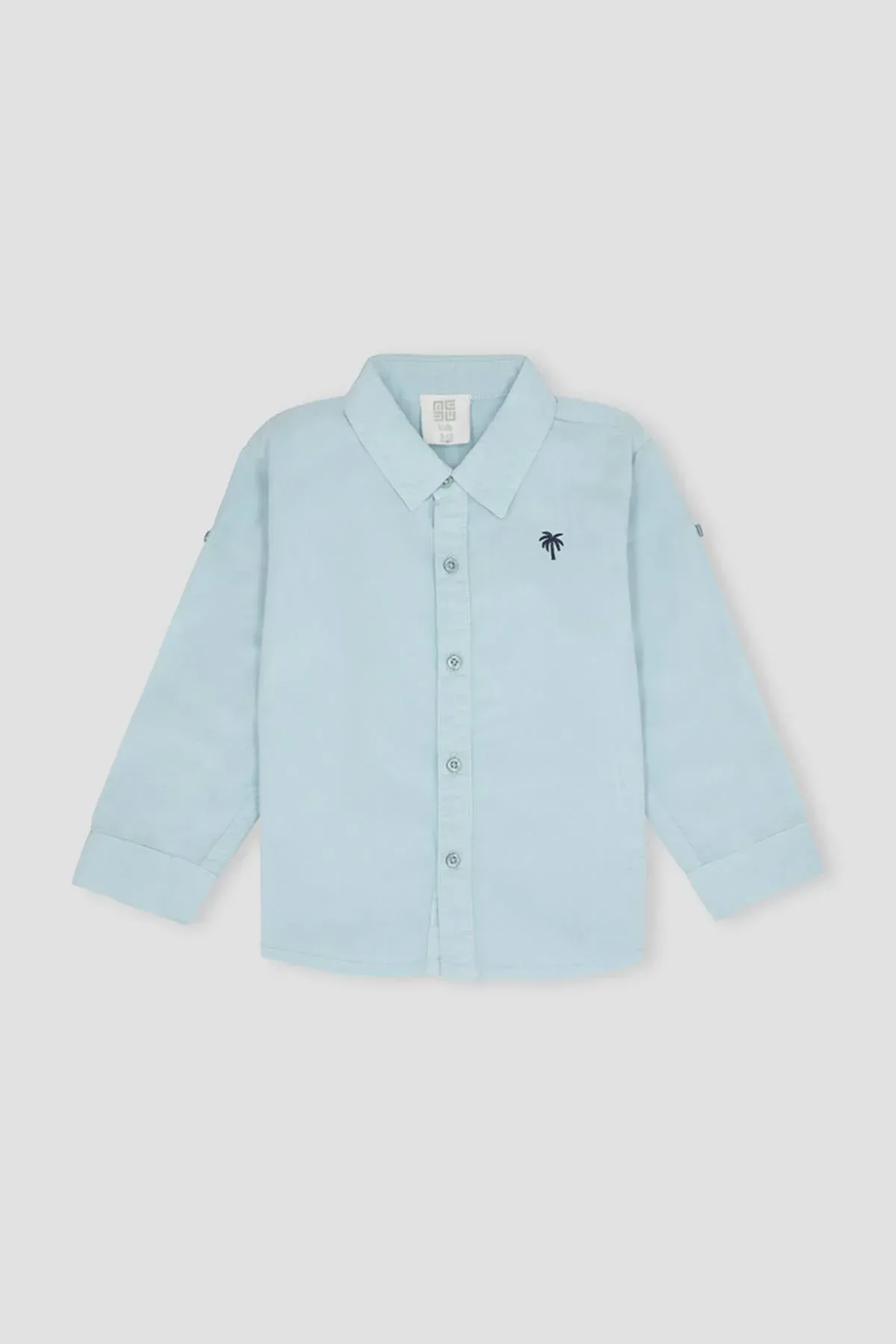SOLID BUTTON DOWN SHIRT FOR BABY BOYS - LIGHT BLUE