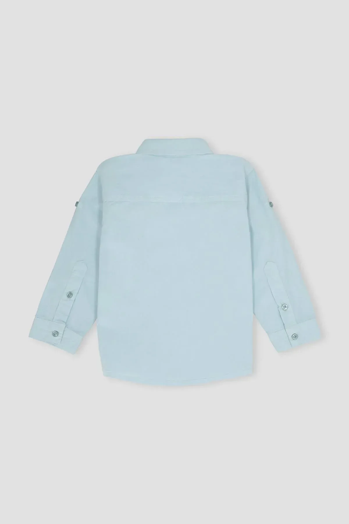 SOLID BUTTON DOWN SHIRT FOR BABY BOYS - LIGHT BLUE - Image 2