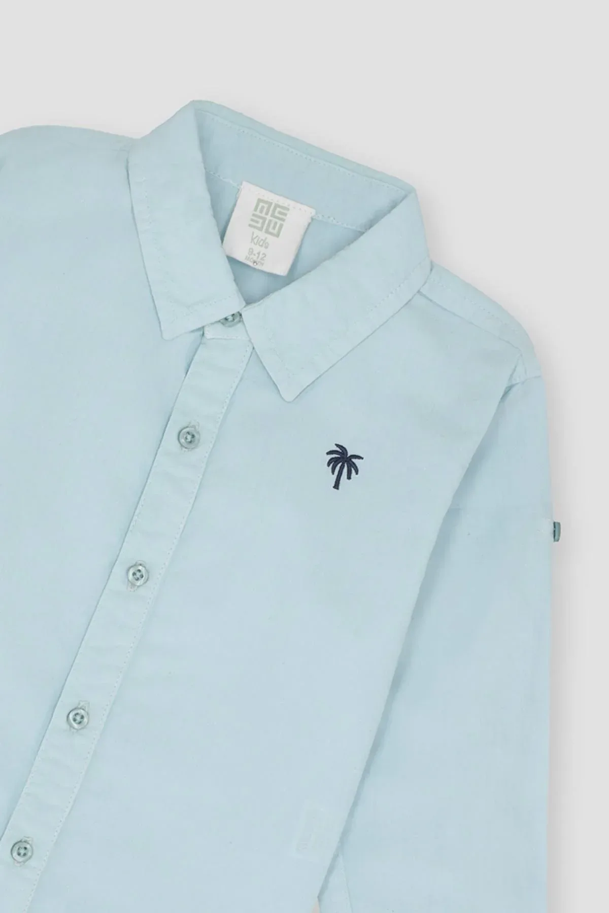 SOLID BUTTON DOWN SHIRT FOR BABY BOYS - LIGHT BLUE - Image 3