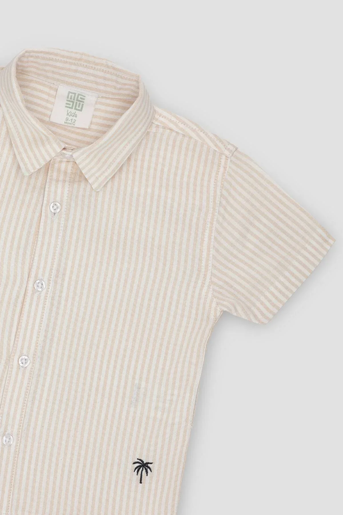 STRIPED BUTTON DOWN SHIRT FOR BABY BOYS - BEIGE - Image 2
