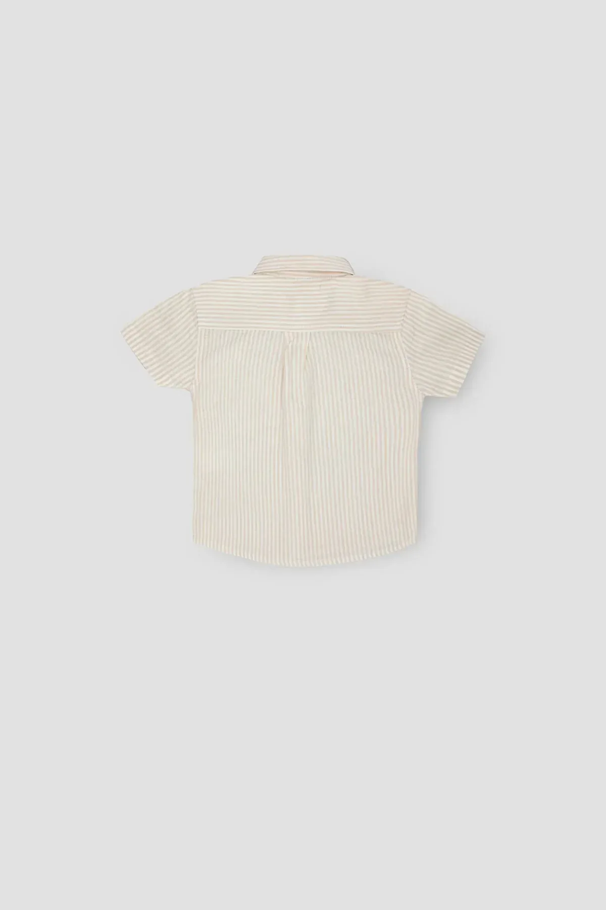 STRIPED BUTTON DOWN SHIRT FOR BABY BOYS - BEIGE - Image 3