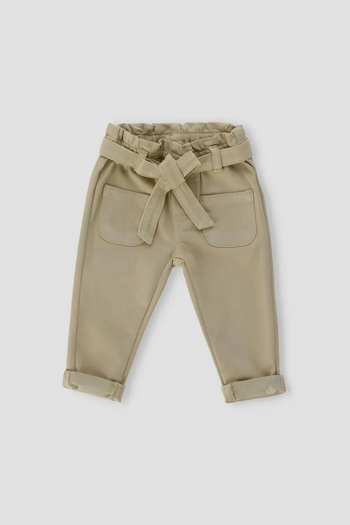 COTTON PANT FOR BABY GIRLS - EGRET