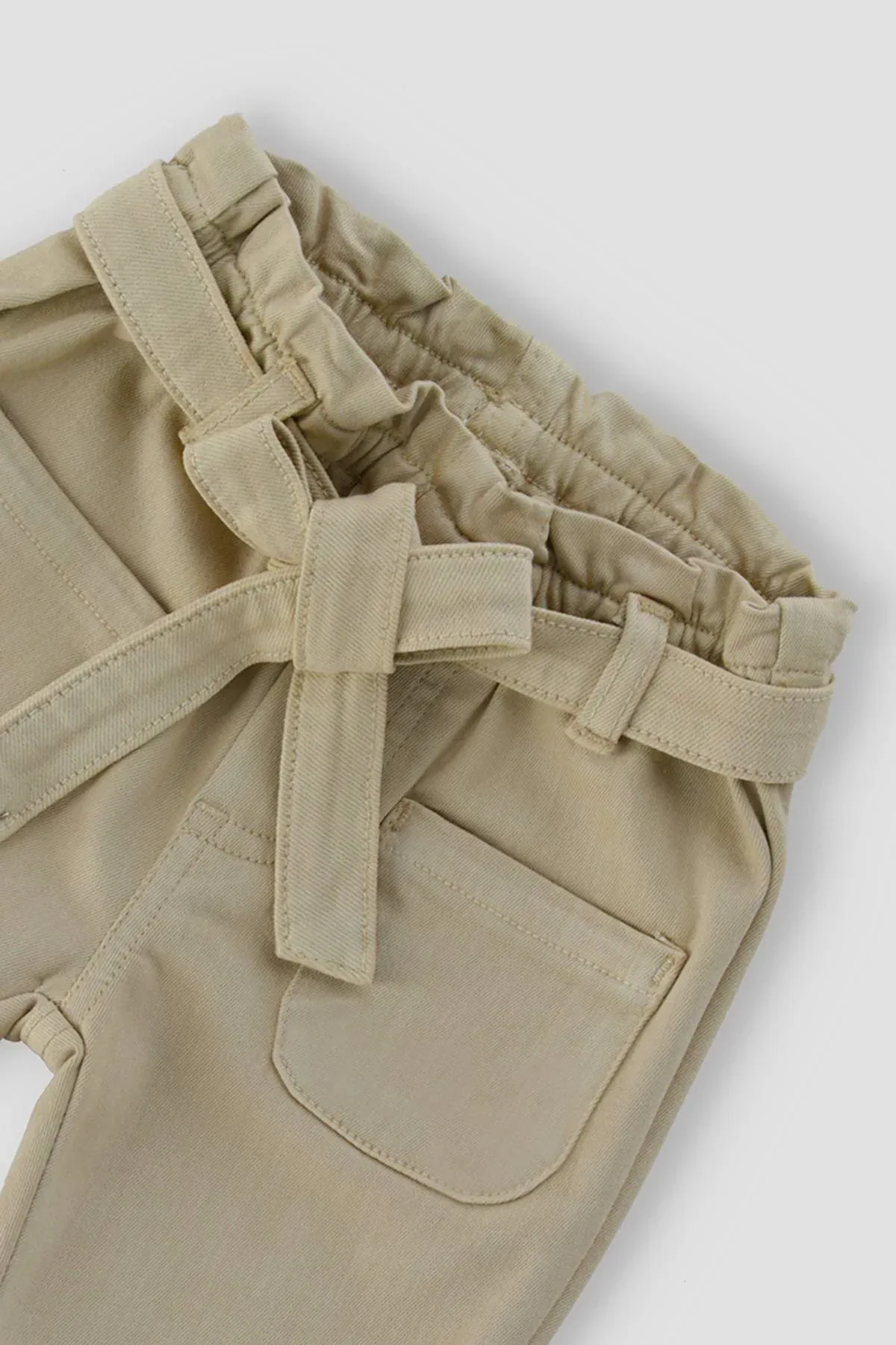 COTTON PANT FOR BABY GIRLS - EGRET - Image 2