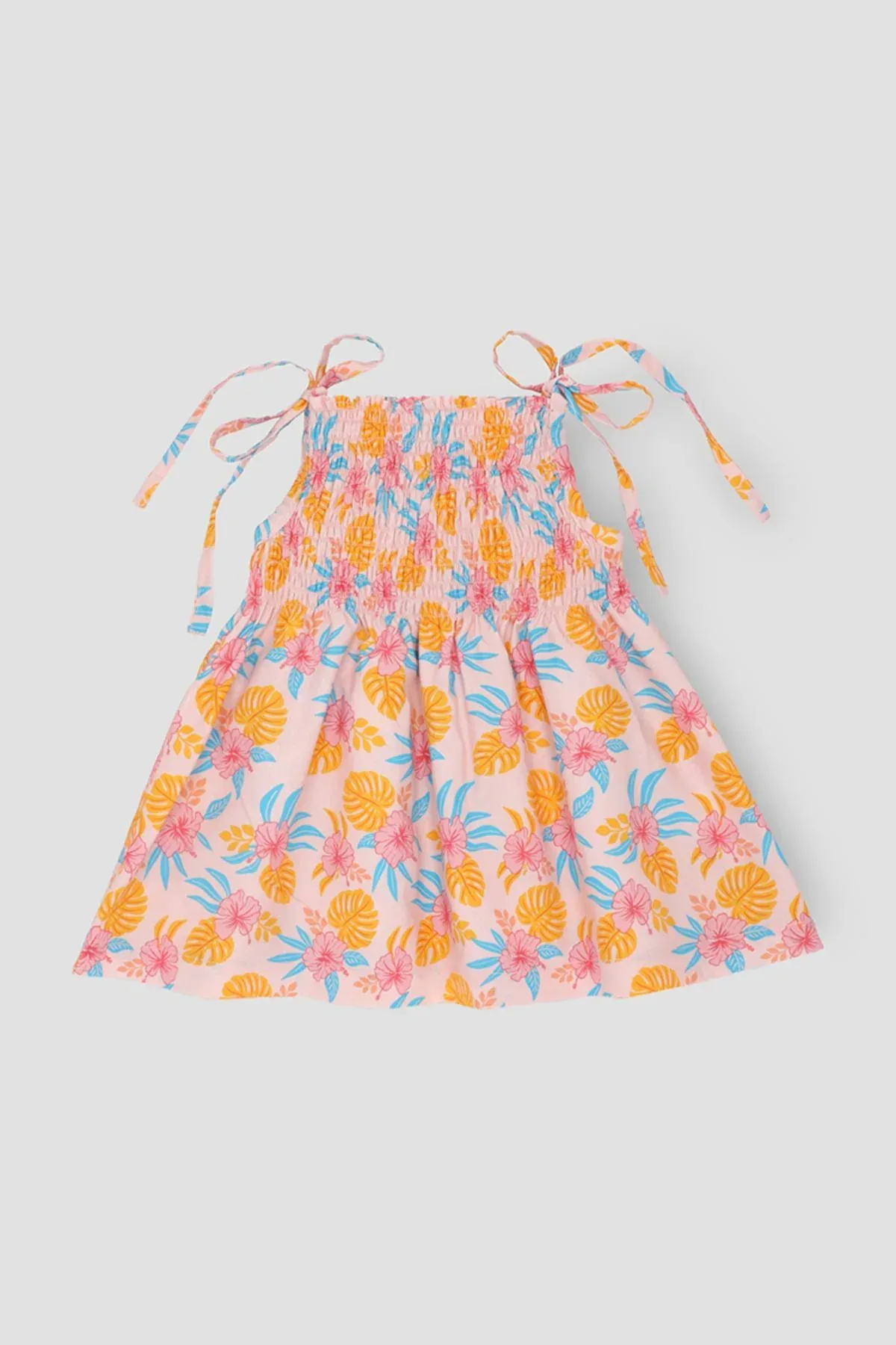 PRINTED DRESS FOR BABY GIRLS - PEACH