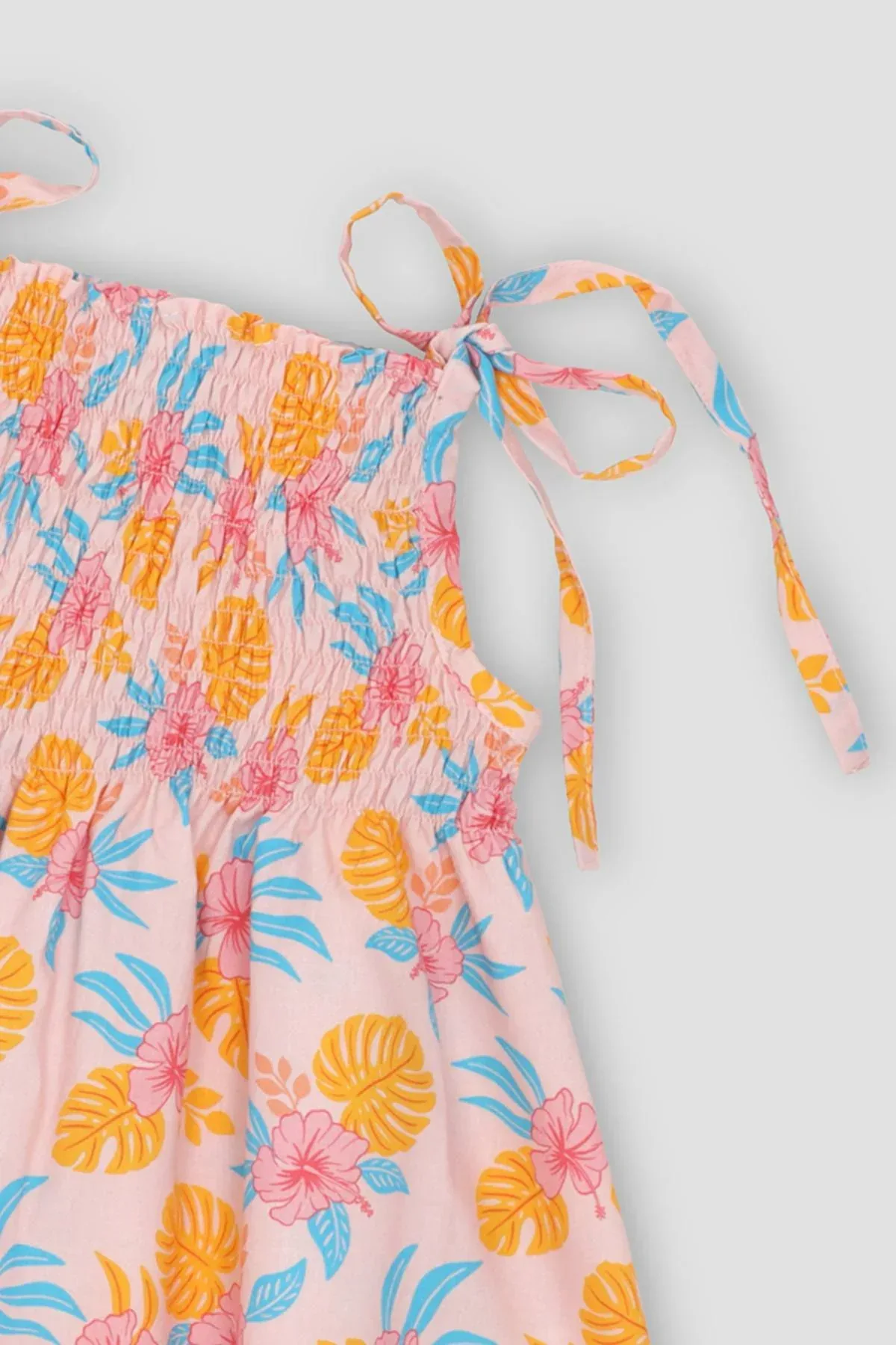 PRINTED DRESS FOR BABY GIRLS - PEACH - Image 3