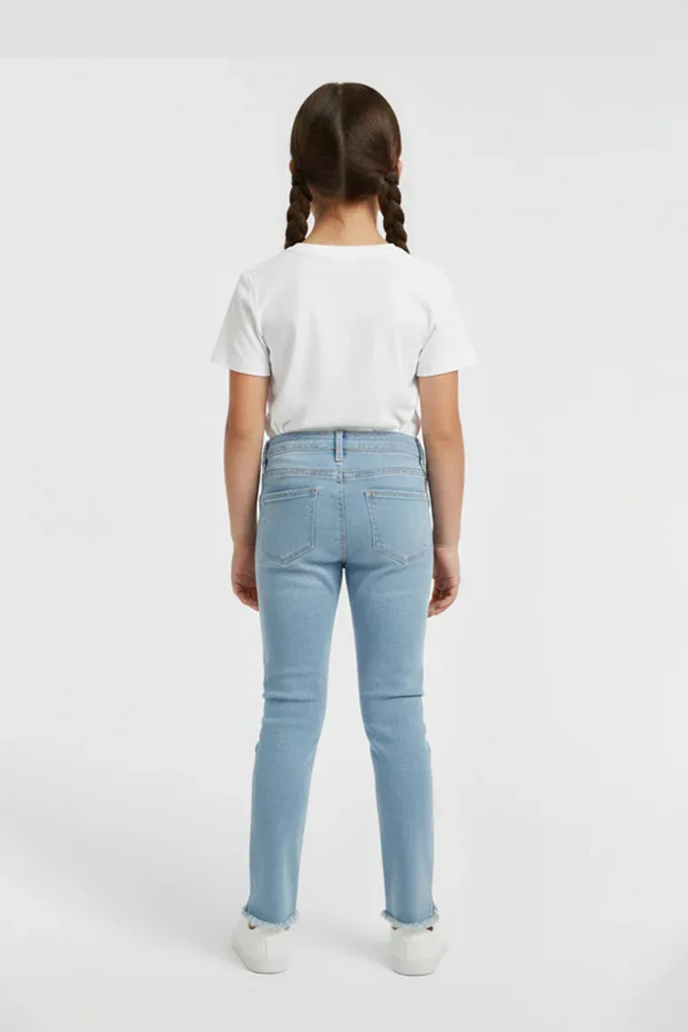 LIGHT WASH FLARED DENIM JEANS FOR GIRLS - Image 2