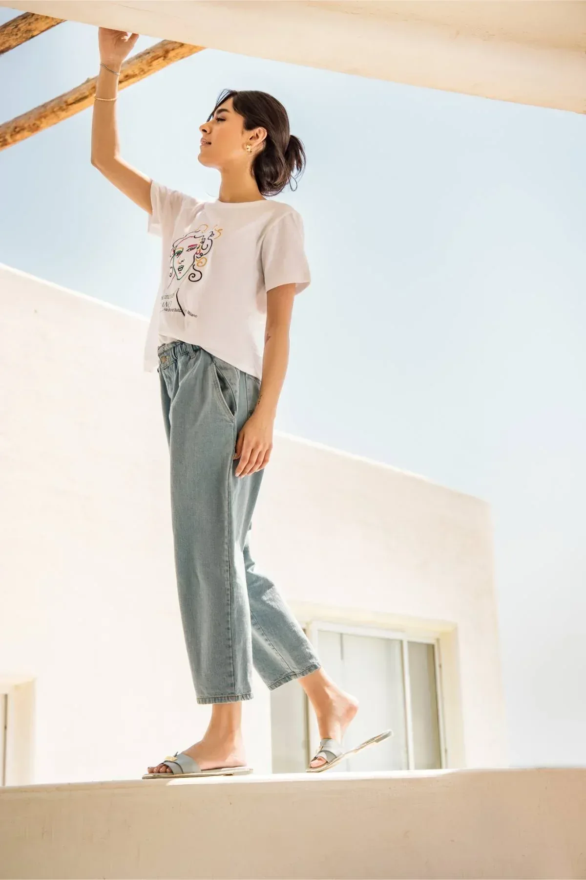 PRINTED T-SHIRT FOR WOMEN - WHITE - Image 3