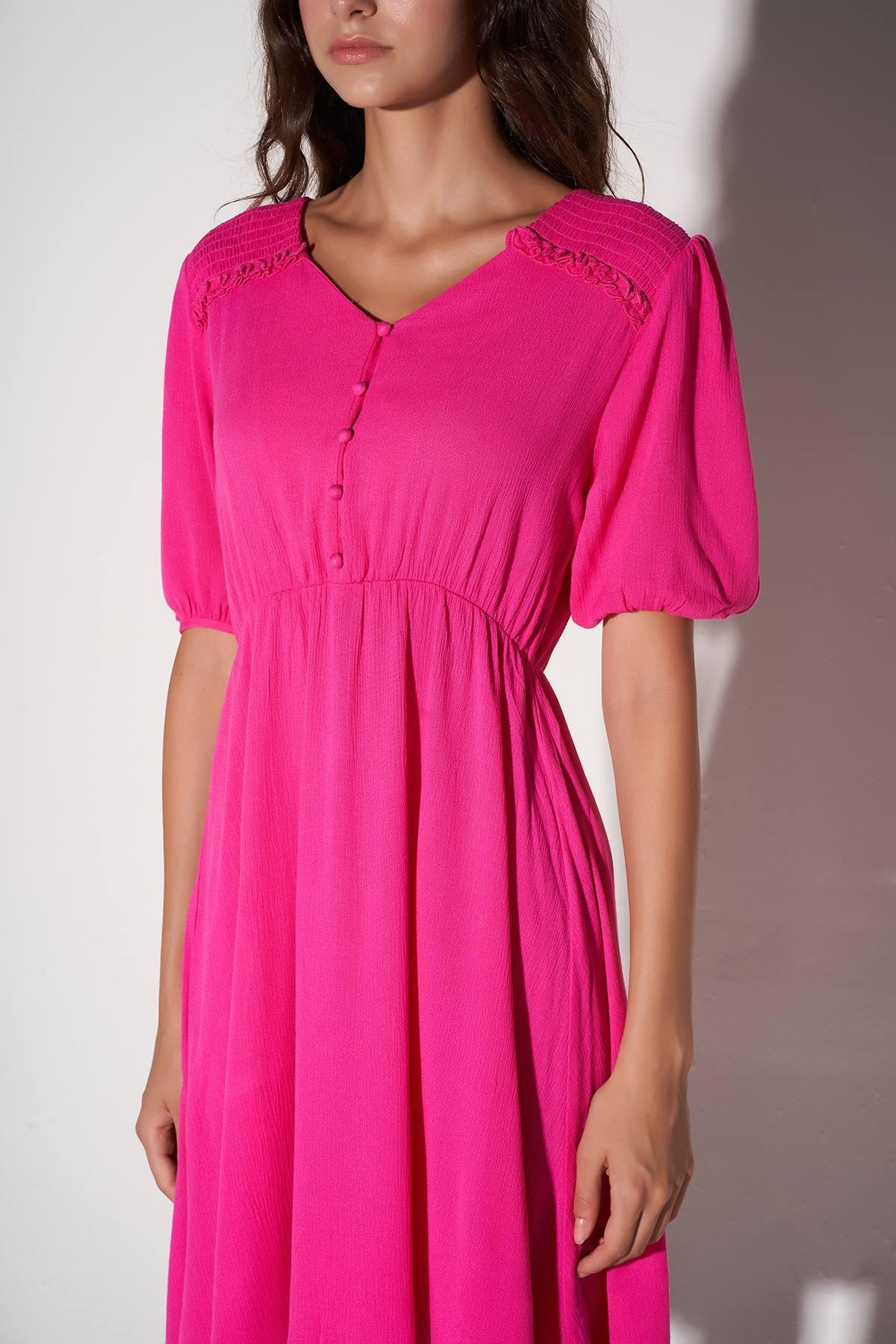 SOLID MIDI DRESS FOR WOMEN - Image 4