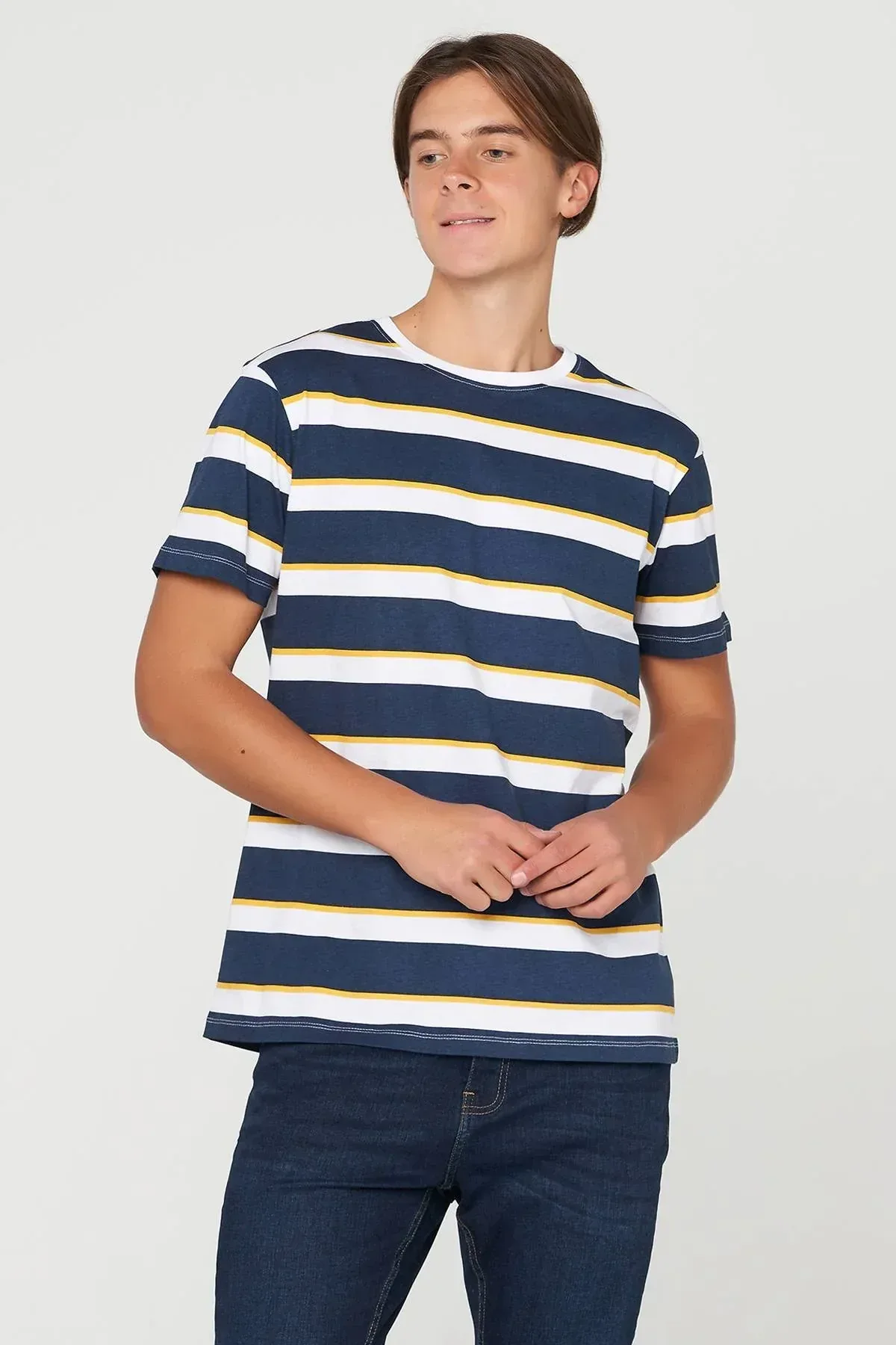 STRIPE T-SHIRT FOR MEN - NAVY