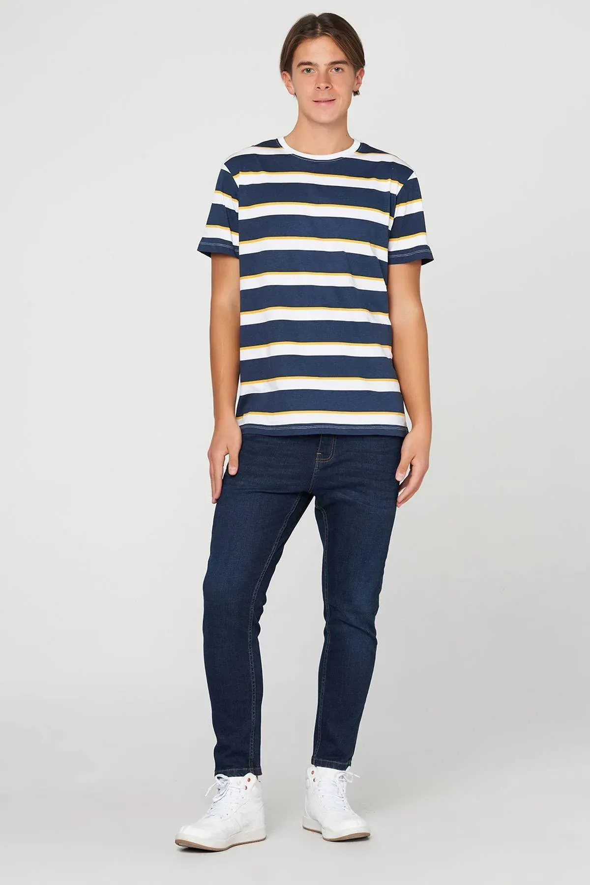 STRIPE T-SHIRT FOR MEN - NAVY - Image 2