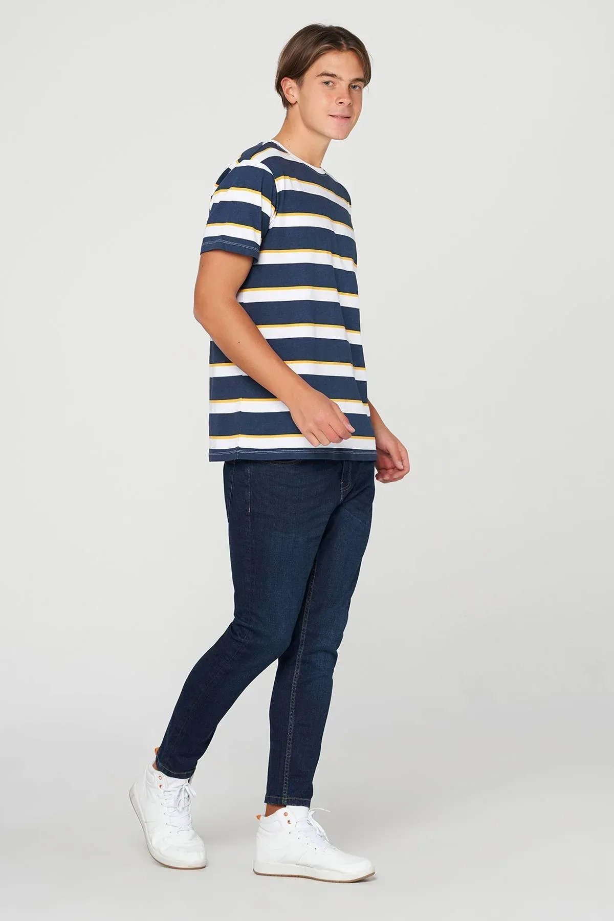 STRIPE T-SHIRT FOR MEN - NAVY - Image 3