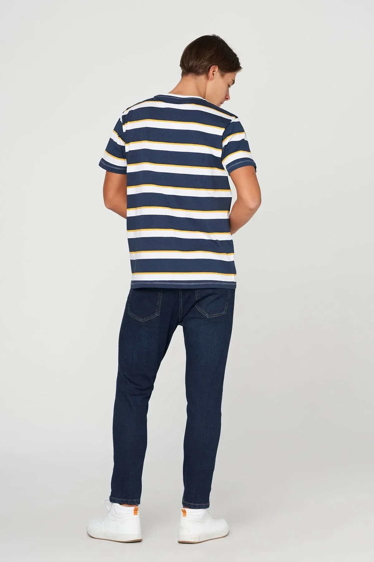STRIPE T-SHIRT FOR MEN - NAVY - Image 4