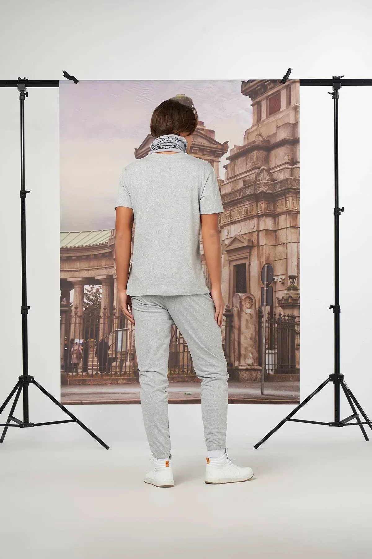SOLID JOGGER PANT FOR MEN - HEATHER GREY - Image 2