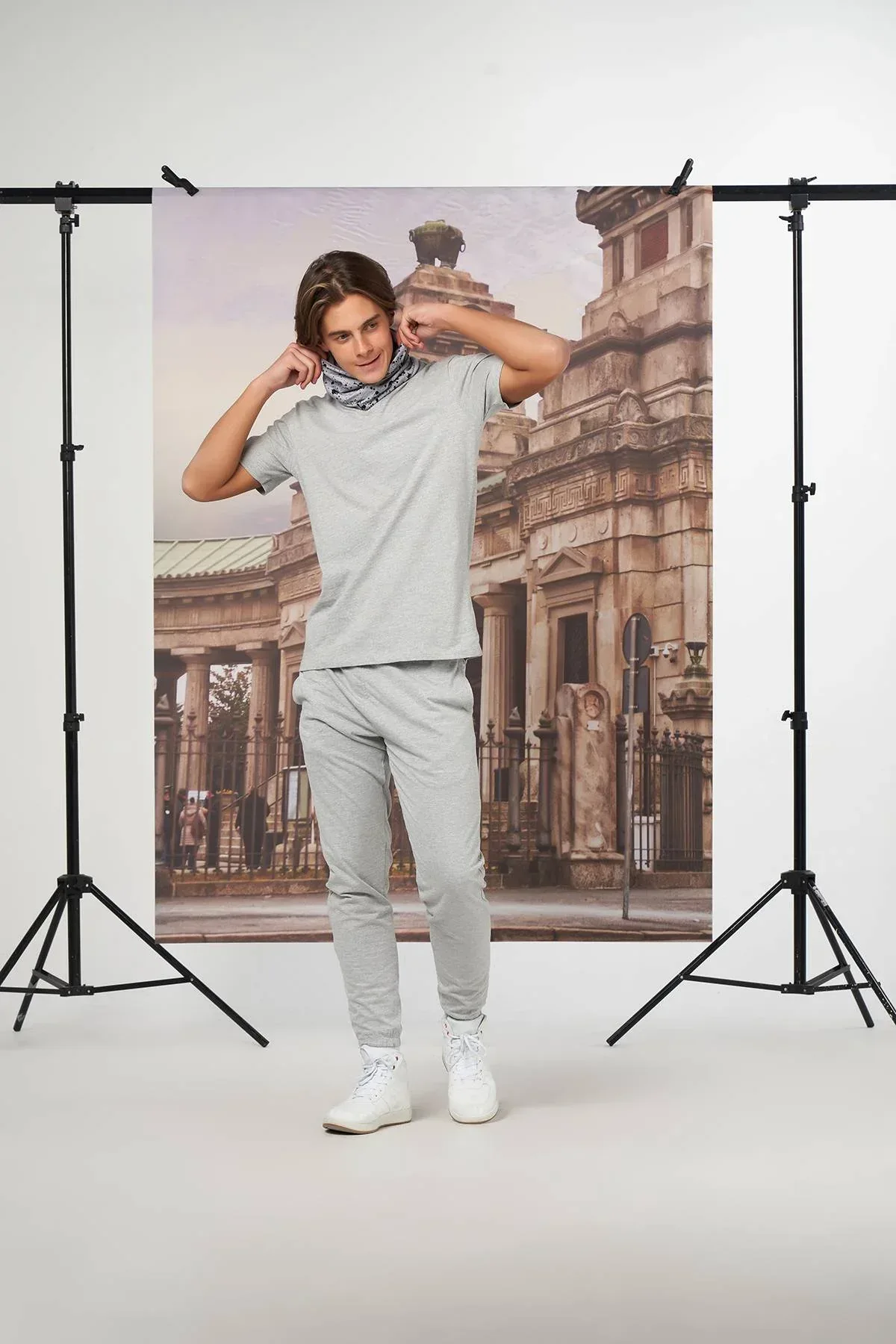 SOLID JOGGER PANT FOR MEN - HEATHER GREY - Image 4