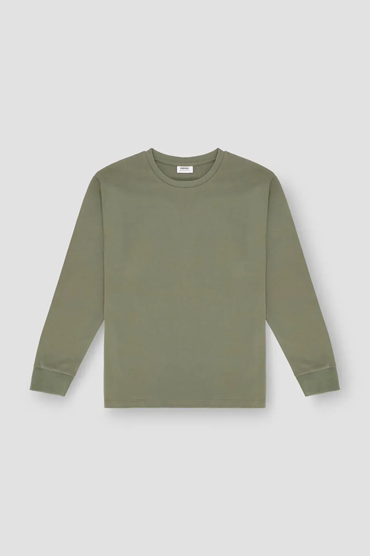 LONG SELEEVE SOLID T-SHIRT FOR MEN - DEEP LICHEN