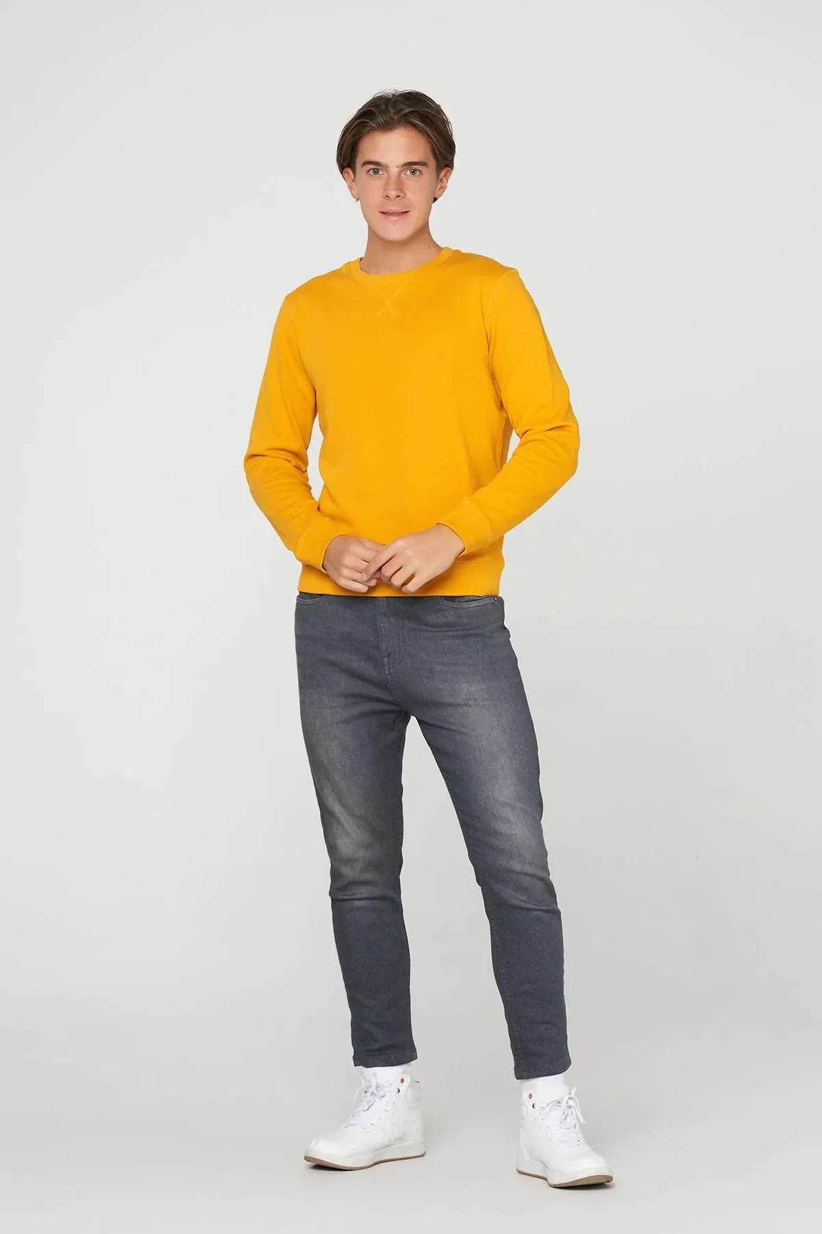 SKINNY FIT JEANS FOR MEN - GREY - Image 3