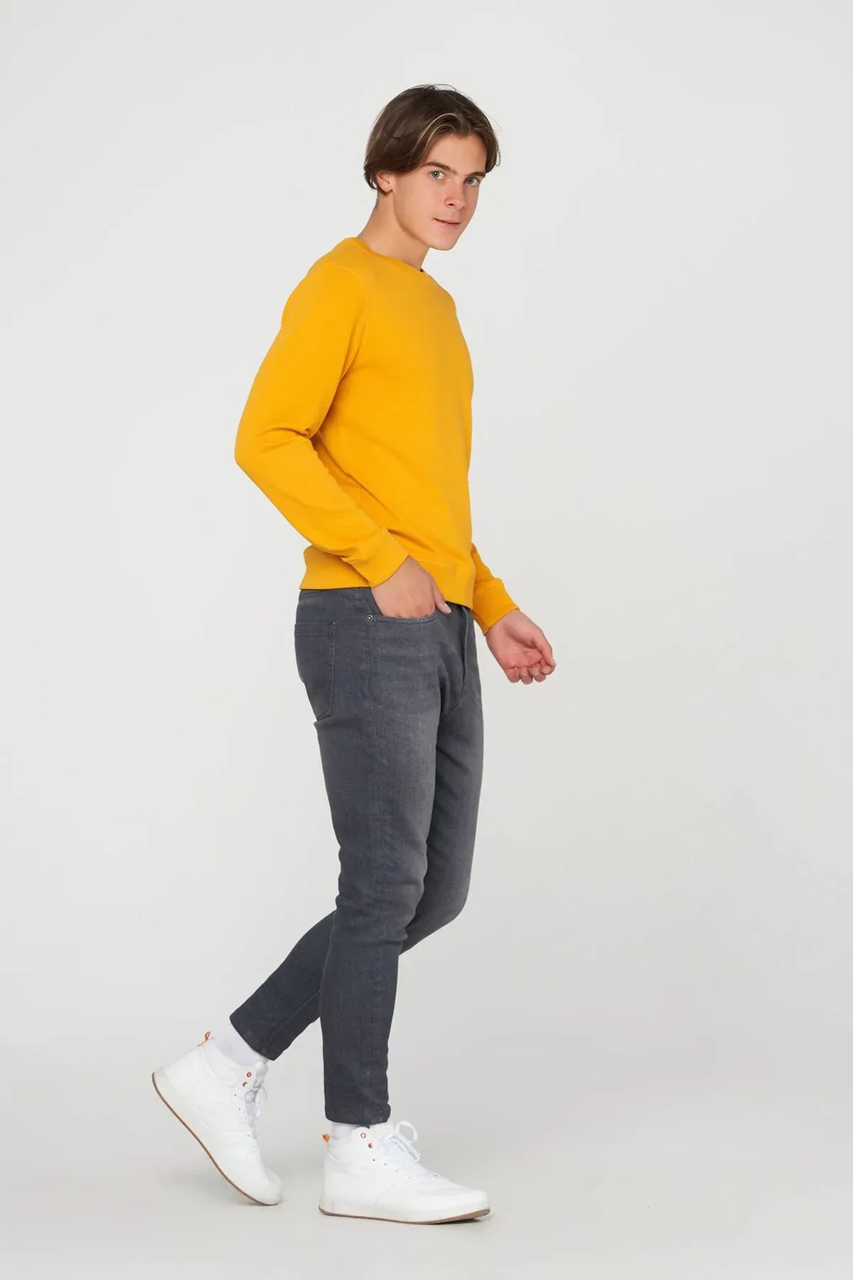 SKINNY FIT JEANS FOR MEN - GREY - Image 4