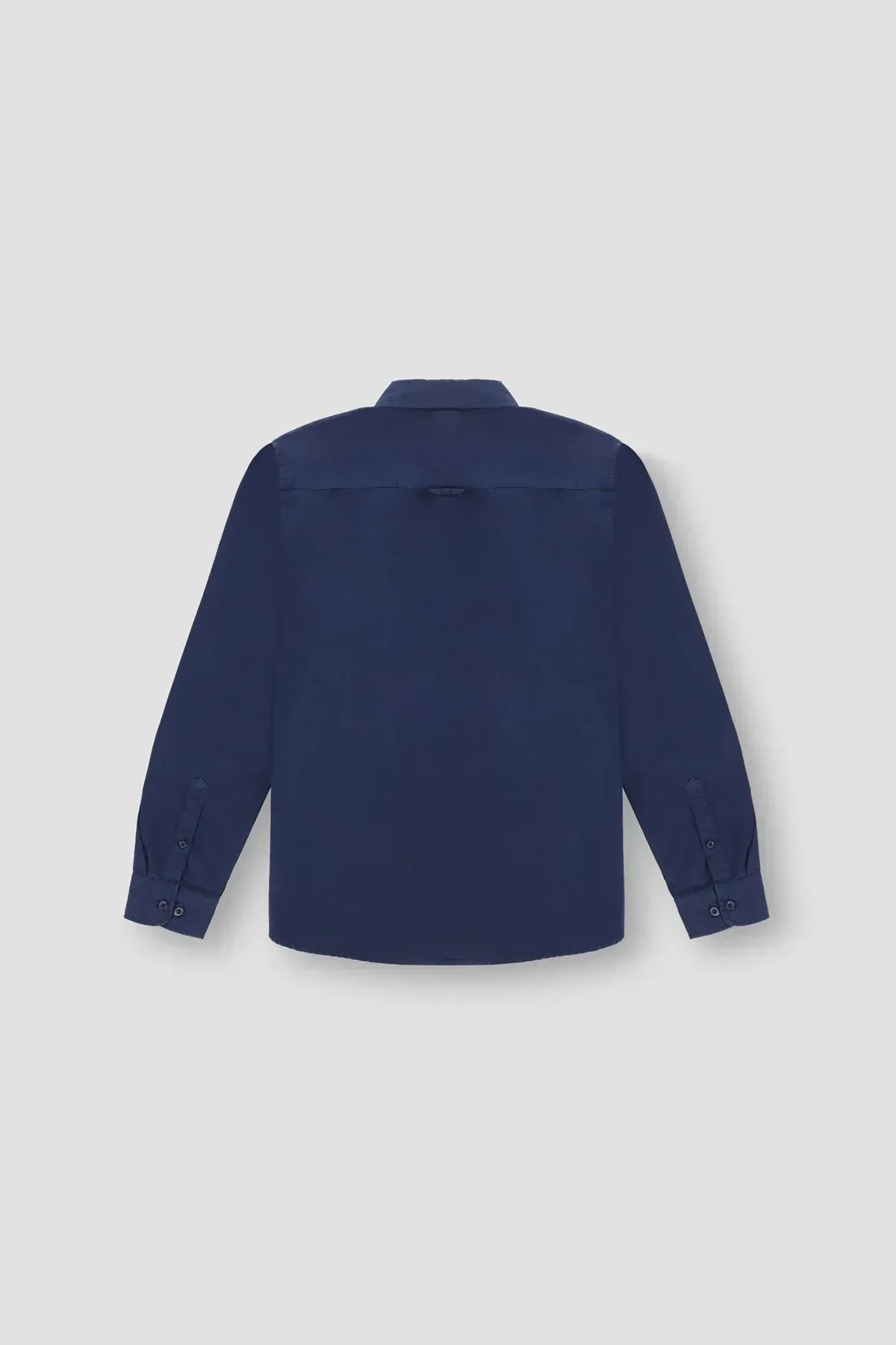 SOLID BUTTON DOWN SHIRT FOR MEN - BLUE - Image 3